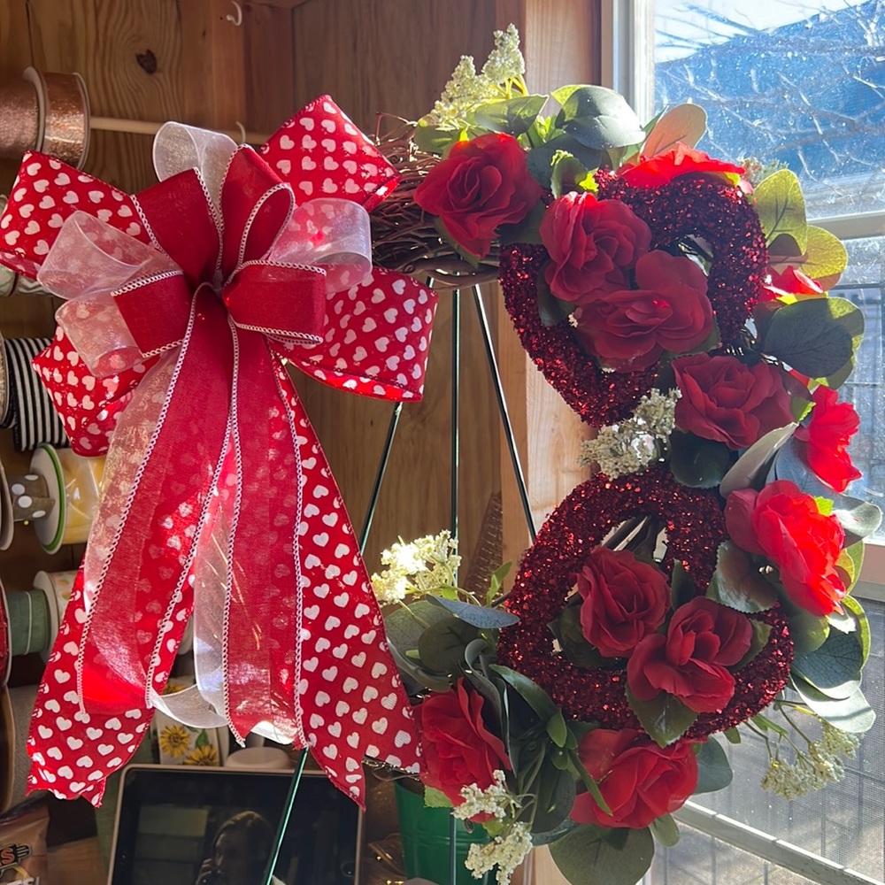 Valentine’s Day grapevine wreath